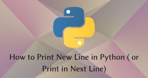Print newline or print in the next line in Python